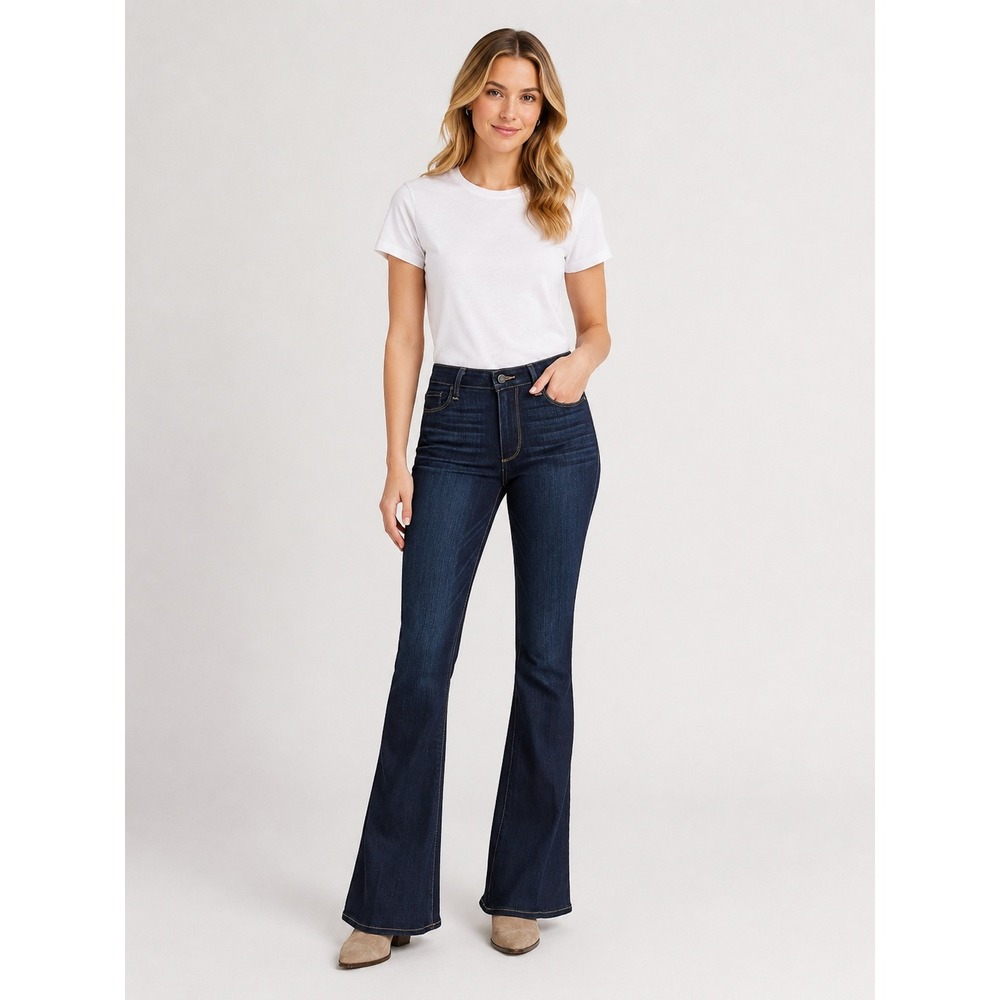 PAIGE High Rise Bell Canyon Flare Jeans Dark Wash Size 29 or 8